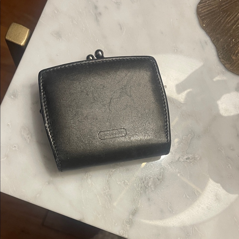 Coach Black Leather woman’s Coin purse
